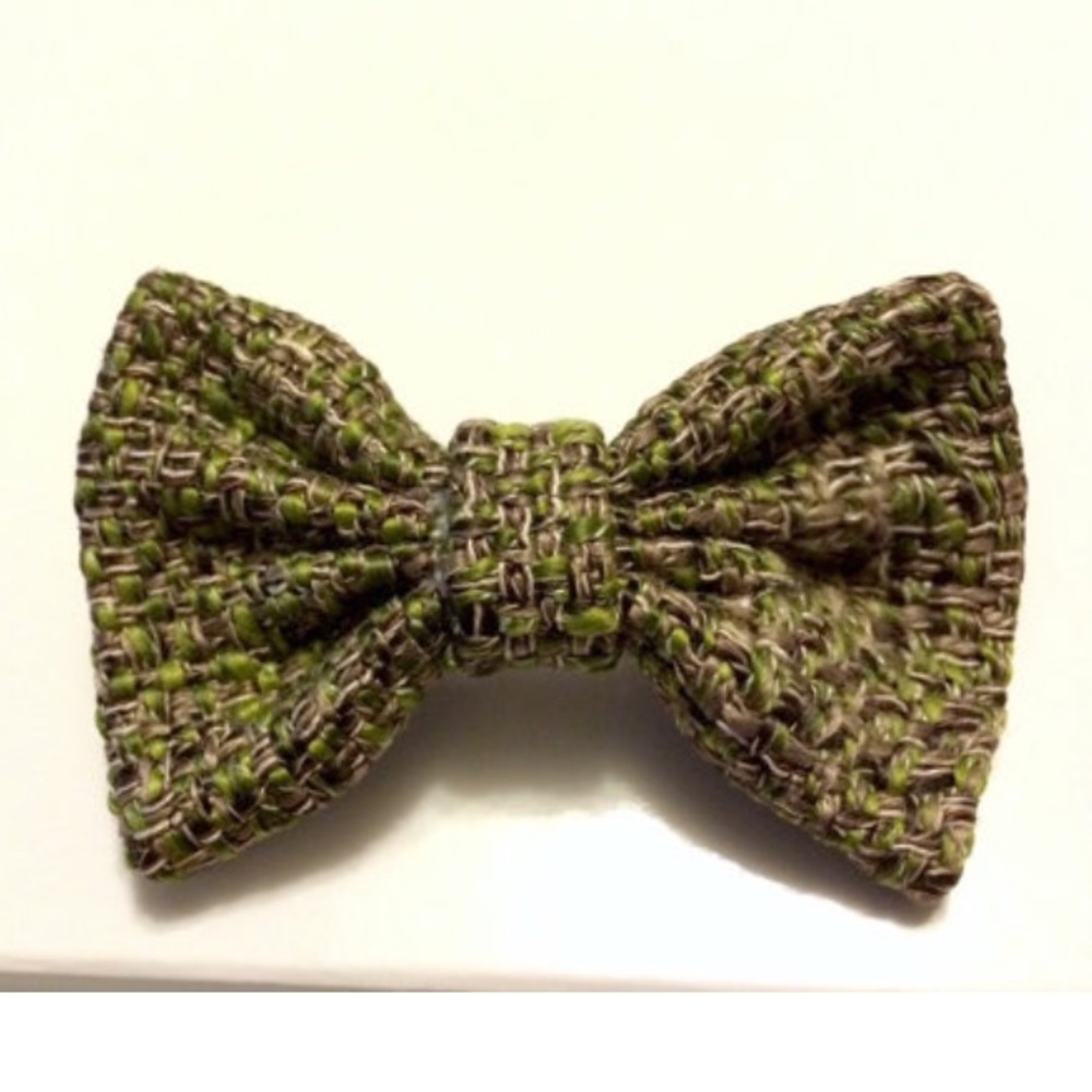 Pesto Green Woven Hair Bow